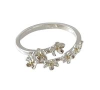 Regolabili Delle Donne In Rame Eleganti Colore Argento Con Intricati Iristi Fiori Per I Fattori Alla Quotidiana