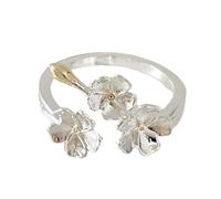 Regolabili Delle Donne In Rame Eleganti Colore Argento Con Intricati Iristi Fiori Per I Fattori Alla Quotidiana