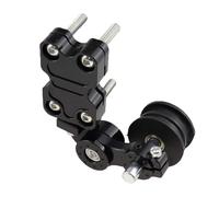 Regolatore a rullo universale per moto, lega di alluminio nero, rosso, argento, blu, oro tenditore puleggia rullo catena(Black)