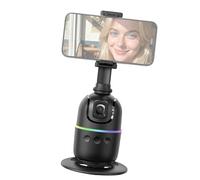 Regolatore alimentato AI a rotazione 360 con controllo gestuale per social media Broadcasting Auto Face Following Supporto per telefono