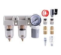 Regolatore del filtro dell'aria compressa a doppio stadio, separatore semiautomatico olio-acqua, regolatore di pressione, sistema di essiccazione dell'aria combinato(AF2000 AR2000 1l4NPT)