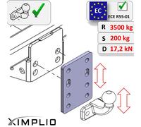 Regolatore di altezza della sfera gancio di traino regolabile (4x45 mm 90 mm)