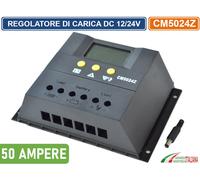REGOLATORE DI CARICA 50A PWM PANNELLO SOLARE DC 12V 24V DISPLAY FOTOVOLTAICO
