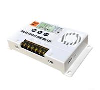 Regolatore di carica solare 10A 20A 30A 12V 24V per PWM con molteplici funzioni di sicurezza della batteria, monitoraggio intelligente della temperatura e schermo di visualizzazione dello stato chiaro