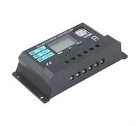 Regolatore di carica solare 12 V/24 V per PWM con display LCD, controllo della luce, protezioni multiple per il monitoraggio della corrente continua (10 A)