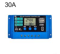 Regolatore di carica solare 12 V 24 V per regolatore PWM per la ricarica della batteria con schermo LCD, supporta batterie al litio acido e litio ferro fosfato (30A)