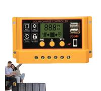 Regolatore Di Carica Solare | 12V/24V Rilevamento Automatico Display LCD - 30A Doppio USB per Casa Campeggio Esterno Avventura Cabina,Per Campeggio All'Aperto Casa Laboratorio Nautico Fattoria Cabina