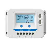 Regolatore Di Carica Solare 20A 12V 24V Retroilluminazione LCD Dual USB 5V Regolatore Del Pannello Solare Positivo Comune For La Casa Ampia Compatibilità