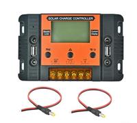 Regolatore di carica solare 30A per batterie 12V 24V dotato di sensore di temperatura e doppie uscite USB per sistemi a pannelli solari