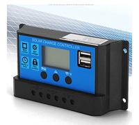 Regolatore di carica solare, 60A/50A/40A/30A/20A/10A 24V Caricatore solare automatico Regolatore di carica MPPT Regolatori PWM pannello 12V per pannelli solari (30A)