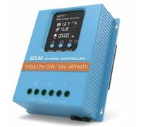 Regolatore di carica solare da 100 A con display LCD per applicazioni con regolatore solare, display LCD da 12 V, 24 V, 36 V, 48 V, doppio USB per batterie al piombo/litio