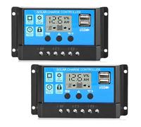 Regolatore di carica solare da 30 a 12 V/24 V, 2 controller di ricarica solare, regolatore solare intelligente, regolatore di carica solare, regolatore di carica solare, 12 V, pannello solare da 12 V,