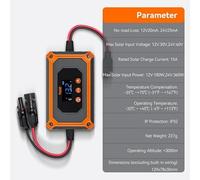 Regolatore di carica solare impermeabile MPPT 15A 50V Regolatore solare 12V/24V Kit pannello solare Sistema fotovoltaico esterno completo 15A MPPT controller