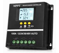 Regolatore di Carica Solare MPPT 100A, 12V/24V/36V/48V Auto, Display LCD,Compatibile Batteria Piombo/GEL/LiFePO4, Per Camper Barca Impianto Fotovoltaico Off-Grid
