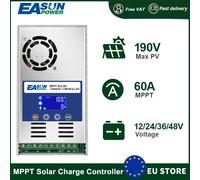 Regolatore di carica solare MPPT 60A e regolatore di scarica LCD 12V 24V 36V 48V automatico per batteria al litio al piombo acido Max PV 190VOC