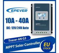 Regolatore di Carica Solare MPPT EPEVER 40A 30A 20A 10A 12V 24V con Identificazione Automatica Batteria, Display LCD Tracer-AN G3