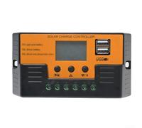 Regolatore di carica solare per sistemi da 12 V 24 V, 10 A, 20 A, 30 A, con schermo LCD, controllo della luce, adatto per batterie al litio acido e fosfato di ferro (20 A)