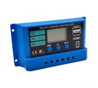 Regolatore di carica solare PWM da 12 V 24 V con schermo LCD per la ricarica della batteria, supporta batterie agli acidi e al litio 10 A, 20 A, 30 A, regolatore solare (10 A)