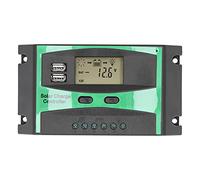 Regolatore di carica solare Regolatore PWM 12V 24V 30A Display LCD Microcontrollore industriale 4 fasi Ricarica Doppia uscita USB per l'industria domestica Materiale ABS