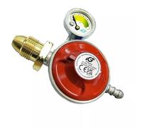 Regolatore di gas propano con manometro, regolatore GPL a bassa pressione da 37 mbar, collegamento a volantino POL, portata 1,5 kg/h, codolo del tubo da 8 mm, manometro per test di tenuta per barbecue