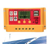 Regolatore di potenza solare - di gestione della batteria solare | 12 V/24 V pannello solare con LCD | doppia porta USB, parametri auto PWM, modalità di controllo multi-carico per