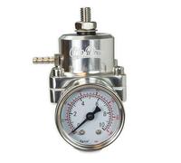 Regolatore di pressione benzina universale, 7 bar, manometro e accessori in colore argento