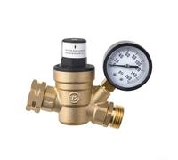 Regolatore di pressione dell'acqua regolabile per camper con manometro 160 PSI, struttura in ottone e filtro di ingresso per proteggere i sistemi idrici da potenziali danni