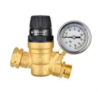 Regolatore di pressione dell'acqua regolabile per camper con manometro, valvola riduttore in ottone per rimorchio camper, filettatura tubo da giardino da 3/4 pollici, protegge i sistemi idraulici dai