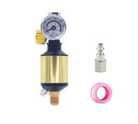 Regolatore di pressione dell'aria compressa, 1/4 NPT con manometro, sifone per compressore d'aria, regolabile, separatore filtro da 0 a 140 psi, argento (oro)