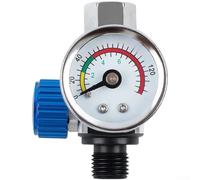 Regolatore di pressione dell'aria G1 4 filettato per strumenti a spruzzo con barra a doppia unità e misurazione PSI (Azure)