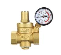 Regolatore di pressione in ottone + manometro, valvola di sovrapressione regolabile, riduttore di pressione dell'acqua con strumenti di regolazione (DN20 3/4")