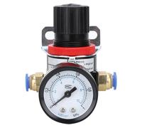 Regolatore di Pressione per Compressore d'Aria, Valvola Riduttrice 8mm, Acciaio e Plastica, PT1/4 PT3/8 PT1/2, 0.1-1 MPa, Include Misuratore e Connettori