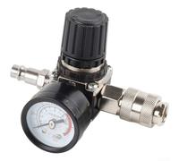 Regolatore di pressione quadrato in acciaio legato con tre giunti europei e manometro in ferro per applicazioni pompa ad aria 140 PSI Design