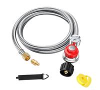 Regolatore di propano ad alta pressione con manometro, tubo da 1,5 m, valvola del gas regolabile da 0 a 30 psi, per barbecue griglia, attacco da 3/8" a 1/8" MNPT