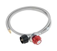 Regolatore di propano ad alta pressione da 5FT 0-10 PSI con connettore maschio da 1/8" for bruciatore, braciere e fornelli da esterno