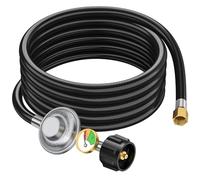 Regolatore di propano con tubo e manometro, tubo propano da 3,5 m con regolatore, regolatore e tubo flessibile per griglia propano a bassa pressione, regolatore di gas propano da 0 a 1 psi, regolatore