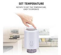 Regolatore di riscaldamento senza fili della valvola termostatica del radiatore con applicazione mobile, funzione di controllo del gruppo e compatibilità vocale
