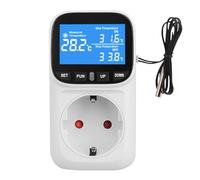 Regolatore di temperatura, 230 V, controllo digitale della temperatura, prese con sonda presa e sonda, termostato LCD per serra, terrario, frigorifero con modalità di riscaldamento e raffreddamento