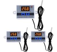 Regolatore di temperatura digitale: 3 pezzi XH-W3001 termostato digitale con sonda impermeabile AC110 V-220 V, display LCD, riscaldamento