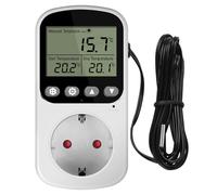 Regolatore di temperatura, interruttore di temperatura, 230 V, con timer e termostato a presa, interruttore per serra, acquario, germinazione a effetto serra, riscaldamento