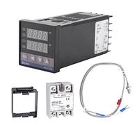 Regolatore di Temperatura Pid, Regolatore di Temperatura Industriale 0 ℃ ~ 1300 ℃ Allarme RexC100 Kit Regolatore di Temperatura Pid Digitale a Led Ac110V240V Controller Pid