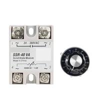 Regolatore di tensione a relè a stato solido SSR-10VA SSR-25VA SSR-40VA Potenziometro di uscita AC24-380V for regolatore di temperatura(With Potentiometer,SSR-100VA)