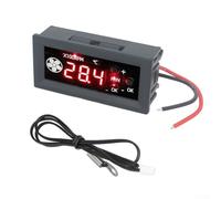 Regolatore di velocità della ventola a 4 fili CC 12 V 3 A con temperatura digitale e display RPM per sistemi di raffreddamento server CPU, design compatto, facile installazione (2 linee + anelli)
