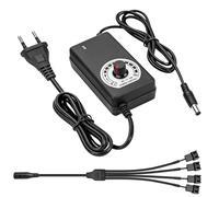 Regolatore di velocità della ventola, DC 3 V Step Up to 12 V Pwm Regolatore Fan Speed Control Module, 100-240 V AC con 1 a 4 PC Fan Power Adapter