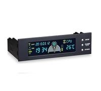 Regolatore di velocità della ventola del computer for PC da 5,25 pollici a 12 V, con sensore di temperatura e display digitale LCD sul pannello frontale for PC