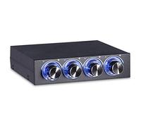 Regolatore di velocità e Temperatura della Ventola a LED Blu a 4 per PC, Dispositivo Silenzioso di Riduzione del Calore per Ventole di Computer, Adatto a Giocatori e Appassionati