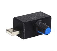 Regolatore di velocità USB, 4 x 2,3 x 2 cm, in plastica nera e alluminio, regolatore di velocità continuo per ventola USB, tensione di uscita regolabile, soluzione di raffreddamento 2,5-7,5 V CC, per