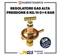 KIT BOMBOLA - ALTA Pressione Regolatore Tubo 2 m Fascette Chiave Dado 25 mm GAS