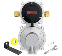 Regolatore gas propano LP a 2 stadi per camper con supporto valvola, passaggio automatico dal serbatoio di propano vuoto al serbatoio di propano completo, regolatore del serbatoio del gas
