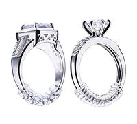 Regolatore invisibile per anelli sciolti, in silicone trasparente, misura anelli, distanziatore, stringitore, 4 misure assortite, adatto per qualsiasi anello da uomo e donna, 4 pezzi, in silicone